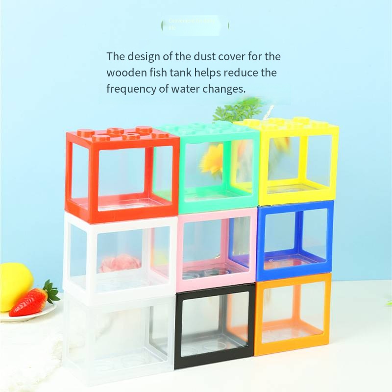 Aquarium Goldfish - Neuartiges Blockförmiges Mini-Aquarium, Tischgoldfischbecken, Kleine Fischschale