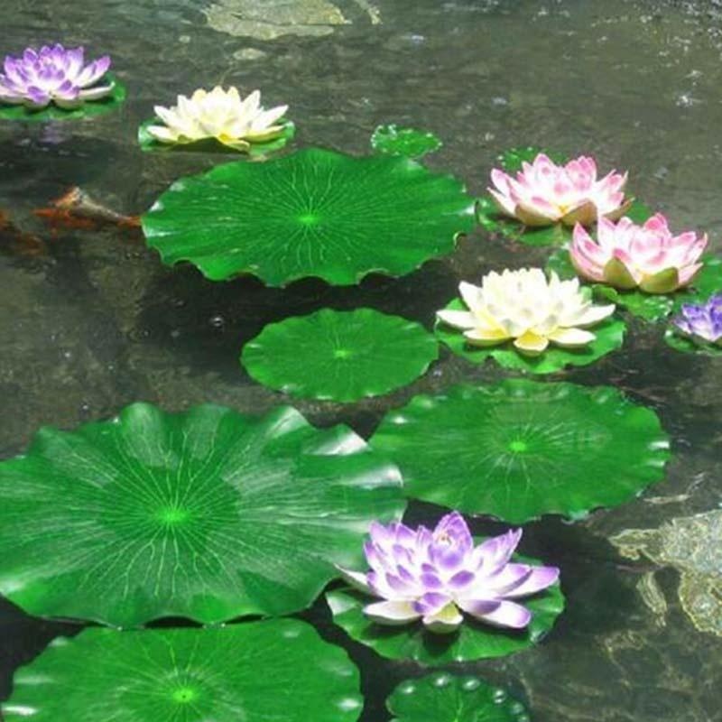 Aquarium Fish Pond - 2026 Künstliche Wasserlilien-Lotusblätter ohne Blüten für