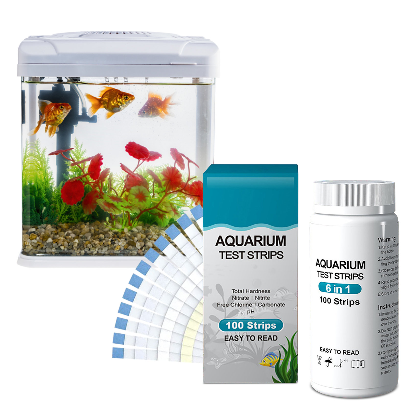 Aquarium Fish Pond - 100 stücke 6-in-1 Wasser Qualität Test
