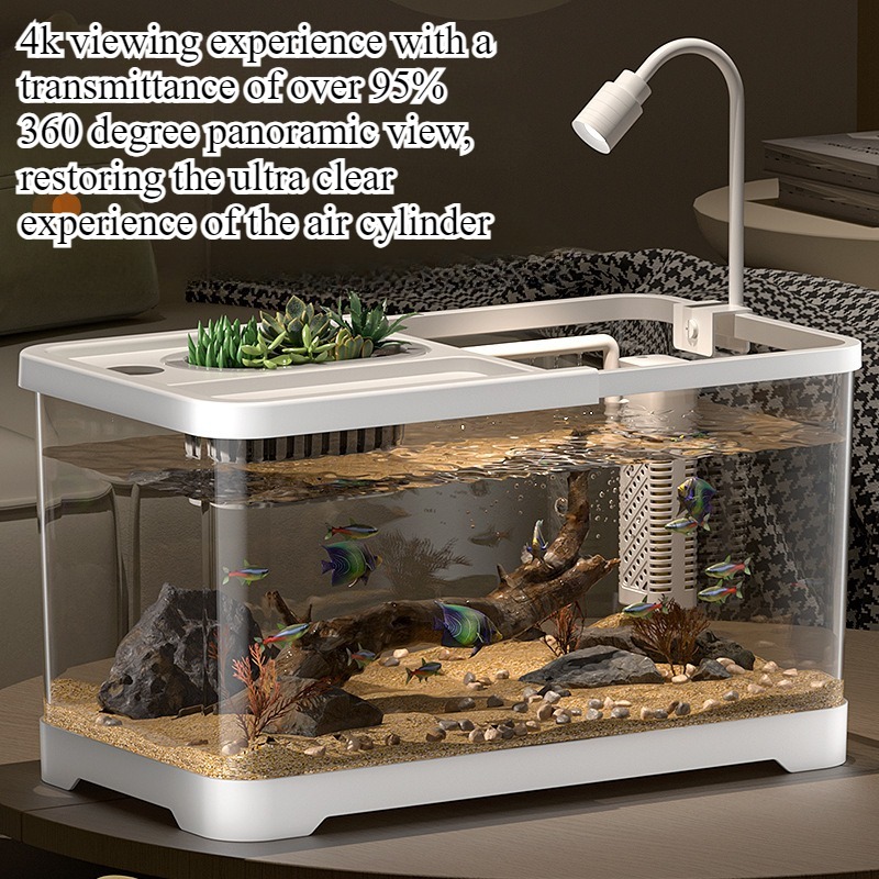 Aquarium Goldfish - Fischbecken Haushalt-Aquarium Wohnzimmer-Tischaquarium Ökologisches Zirkulationsbecken mit