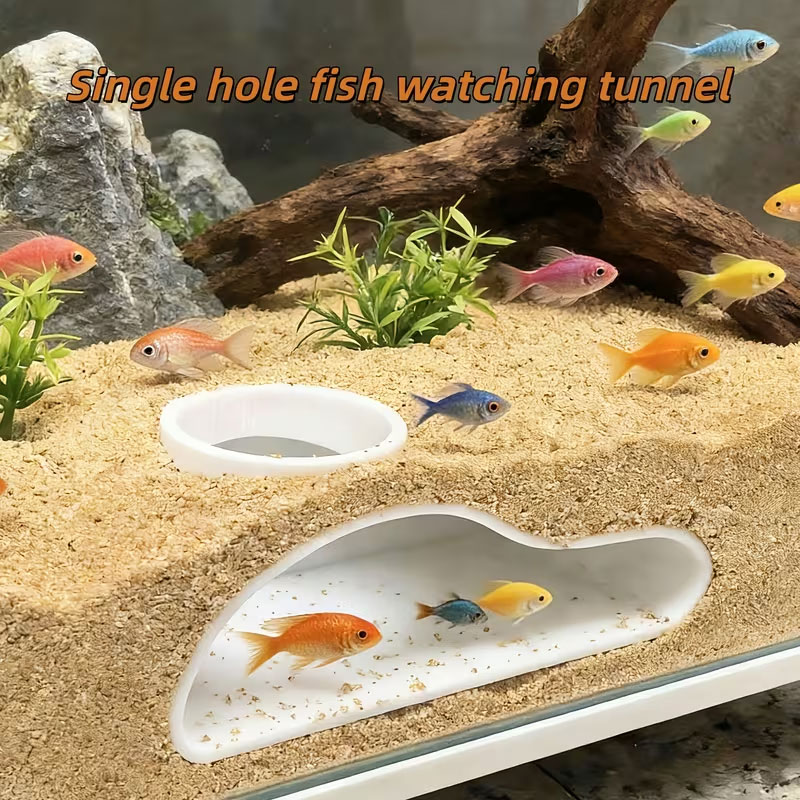 Aquarium Fish Hiding Places - Apcarium Fischtunnel-Versteck | Natürliche Gebogene Höhlendekoration