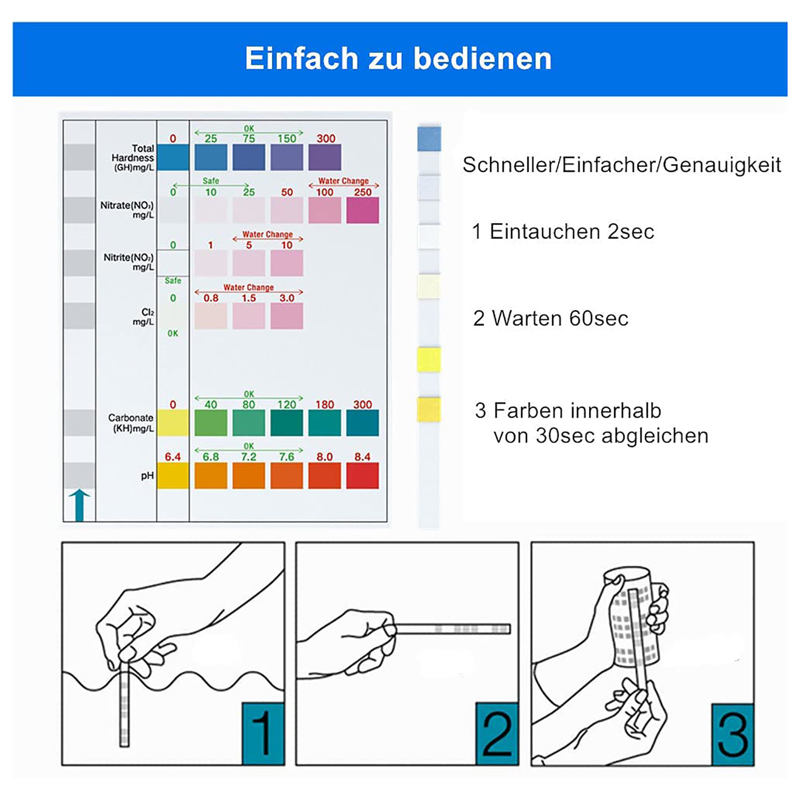 100 stücke 6-in-1 Wasser Quali – Aquarium Fish Pond Bewertung und Preis